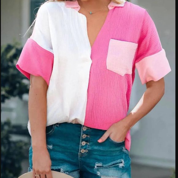 Entro Color block oversized Cotton Tunic NWT - Picture 2 of 7